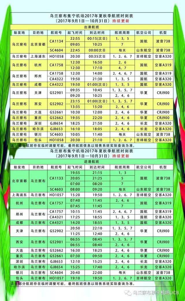 烏蘭察布航班最新時(shí)間，草原與世界的橋梁，飛翔的翅膀啟程時(shí)刻